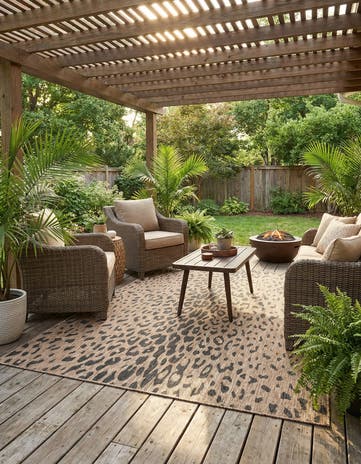5' 3 x 7' Easy-Clean Safari Indoor / Outdoor Rug