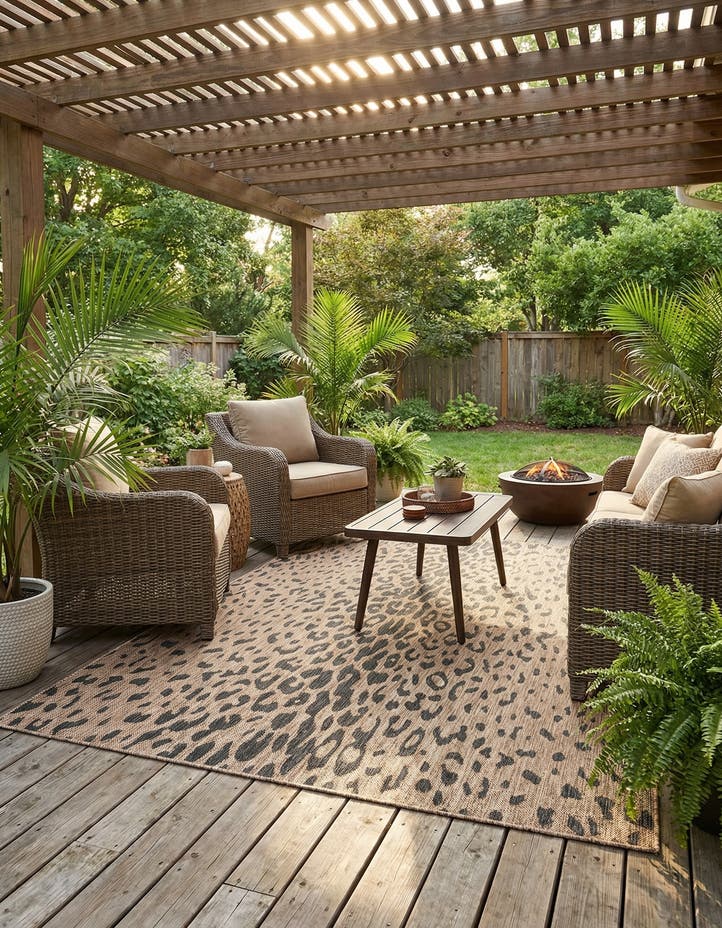 5' 3 x 7' Easy-Clean Safari Indoor / Outdoor...