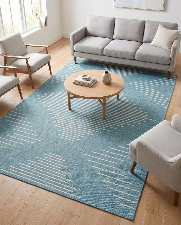 6' x 9' Easy-Clean Modern Indoor / Outdoor Rug