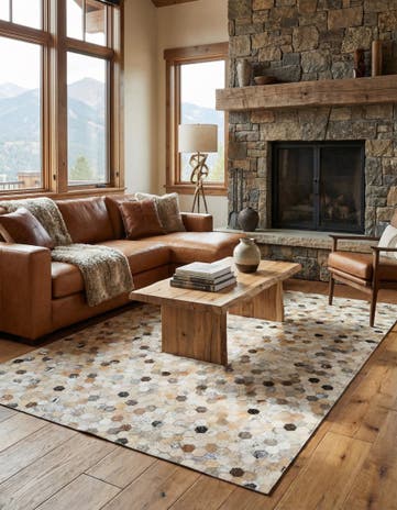 5' 3 x 7' 6 Cowhide Stocks Rug