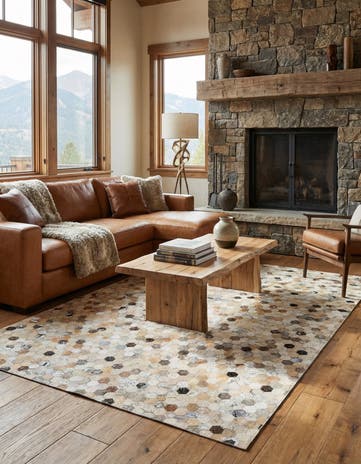 5' 3 x 7' 6 Cowhide Stocks Rug