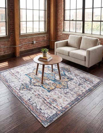 5' 3 x 5' 3 Washable Francesca Square Rug