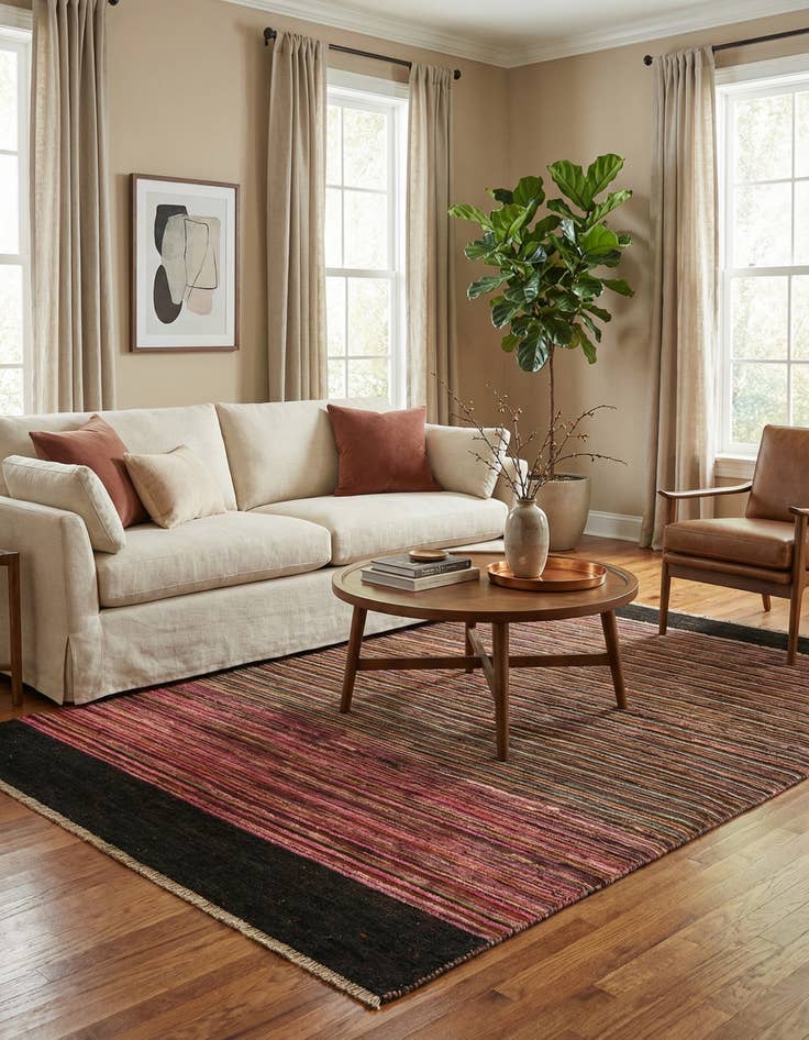 Detail image of  5' 2 x 8'  Hand Knotted Darya Wool Rug