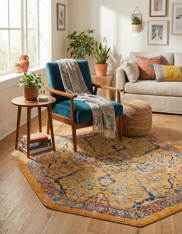 Yellow Lola Octagon Rug