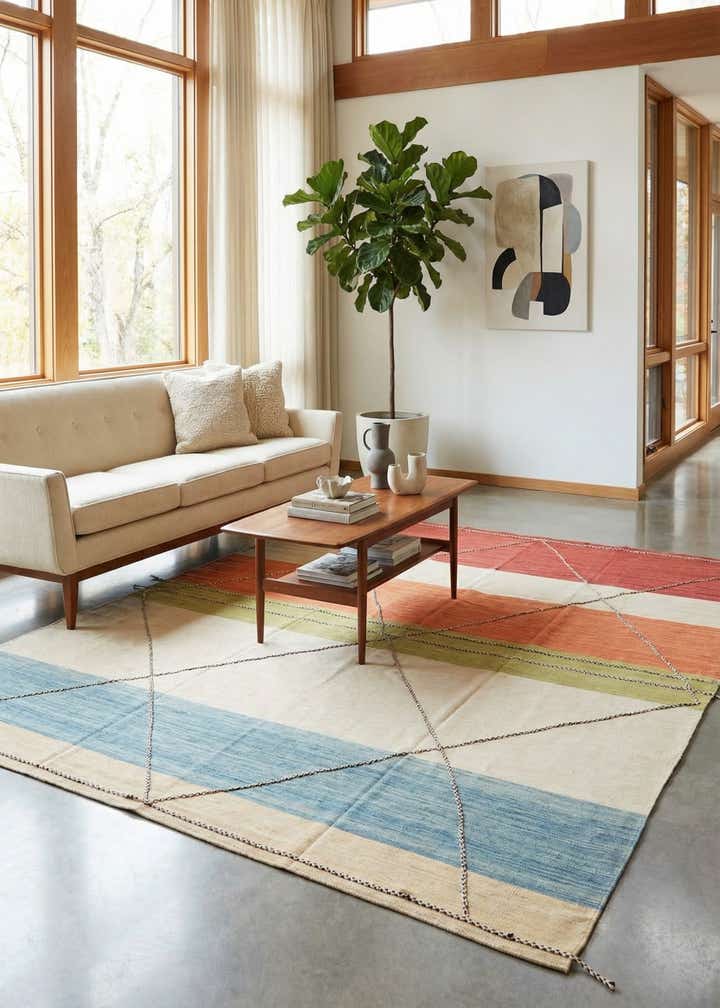 10' x 12' 9 Hand Woven Kilim Modern Wool Rug