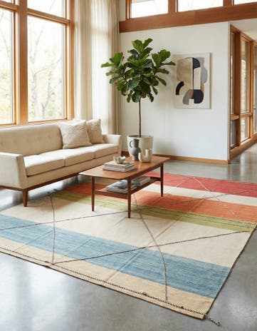 10' x 12' 9 Hand Woven Kilim Modern Wool Rug