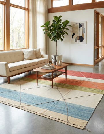 10' x 12' 9 Hand Woven Kilim Modern Wool Rug