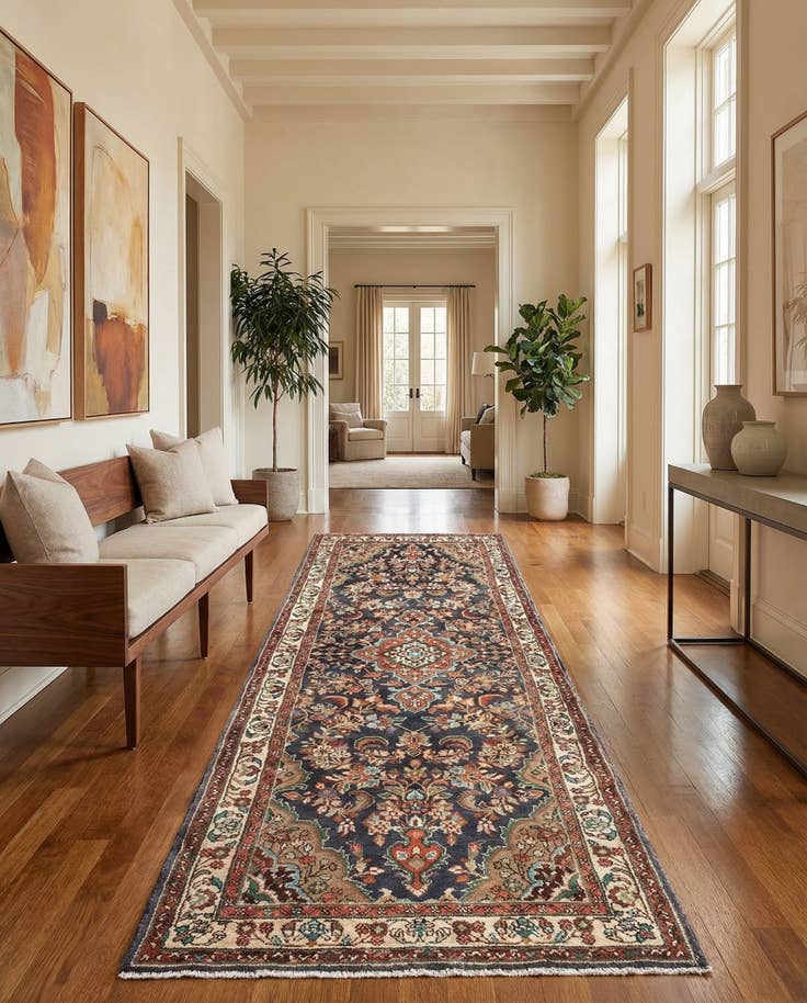 Detail image of 3' 4 x 10' 4 Hamedan Runner Rug