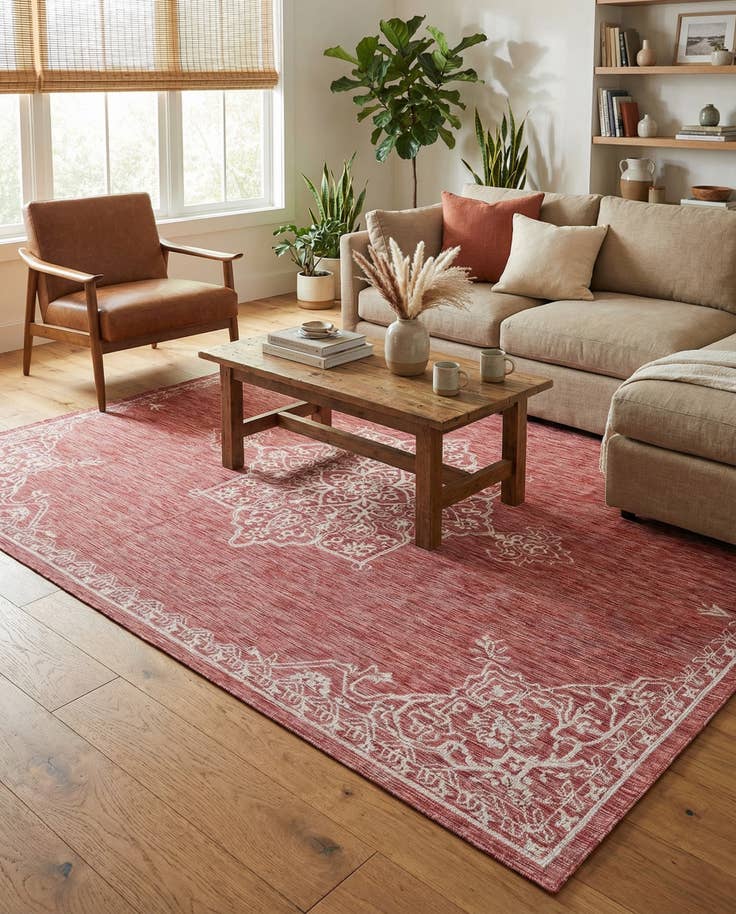Detail image of 7' 10 x 11' Easy-Clean Traditional Indoor / Outdoor Rug
