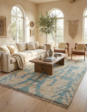 6' 5 x 9' 5 Hand Knotted Moroccan Wool Rug