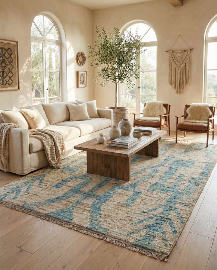6' 5 x 9' 5 Hand Knotted Moroccan Wool Rug