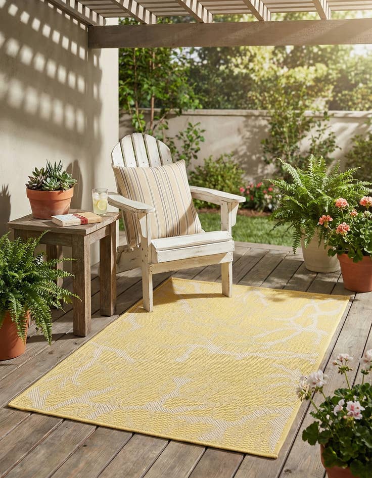 Detail image of 2' x 3'  Washable Botanical Indoor / Outdoor Rug