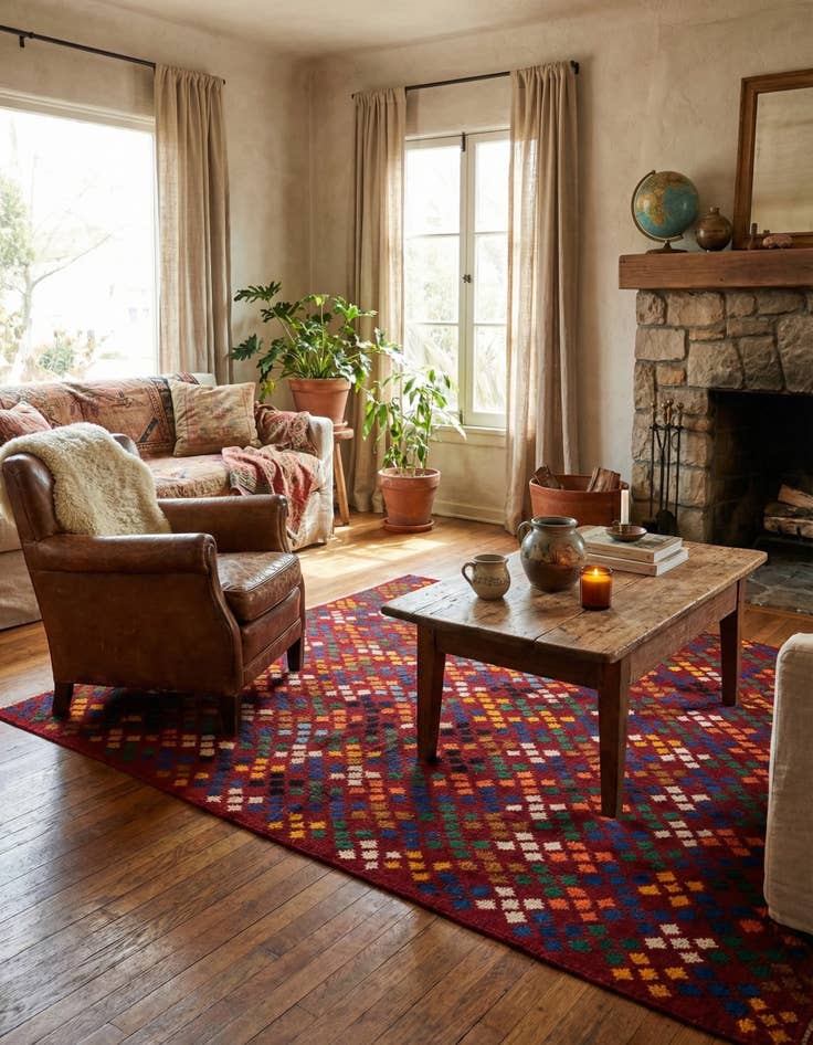 Detail image of 5' 1 x 6' 7 Hand Knotted Balouch Wool Rug