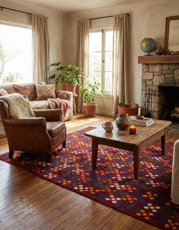 5' 1 x 6' 7 Hand Knotted Balouch Wool Rug