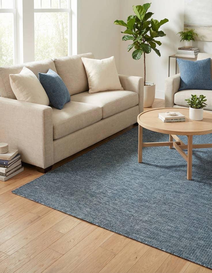 Detail image of 5' 3 x 5' 3  Washable Solid Indoor / Outdoor Square Rug