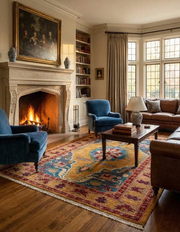5' 1 x 7' 3 Hand Knotted Ziegler Wool Rug