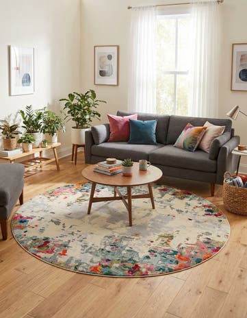 8' x 8' Washable Theia Round Rug