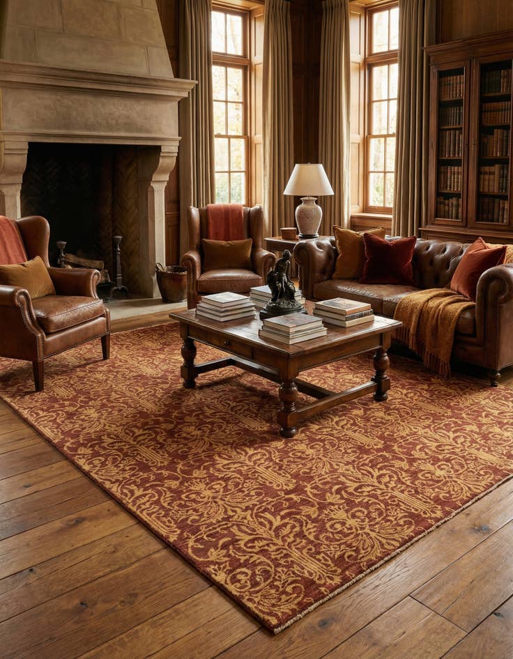 Detail image of 6' 11 x 9' 6  Hand Knotted Peshawar Ziegler Oriental Rug