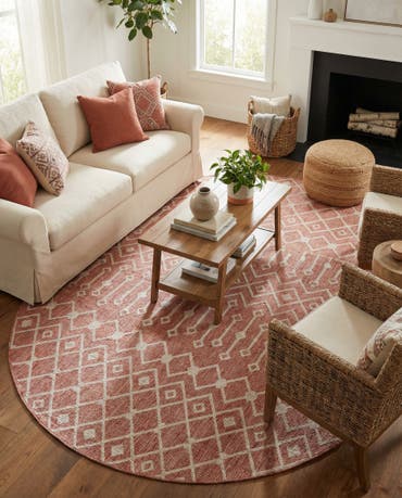  7' 10 x 10'  Easy-Clean Lattice Indoor / Outdoor Oval Rug