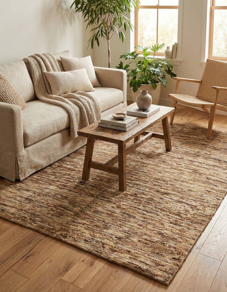 Detail image of 4' 8 x 6' 4  Hand Knotted Moroccan Wool Rug