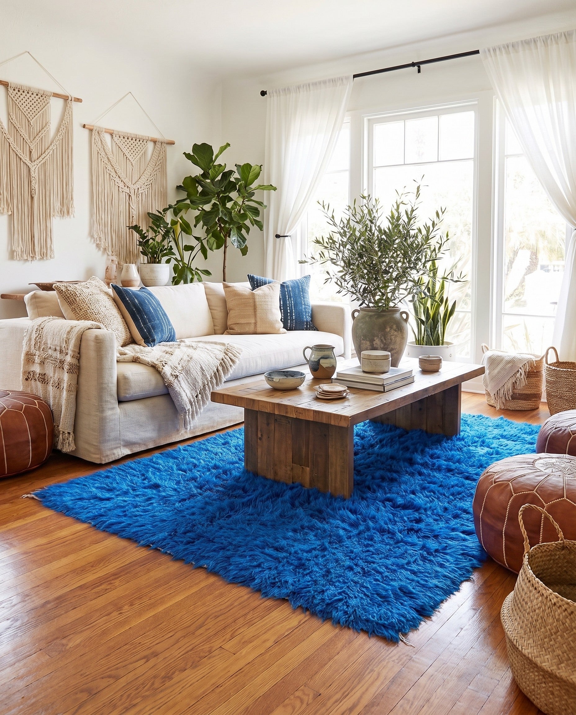 4' 7 x 6' 5 Hand Knotted Moroccan Wool Rug