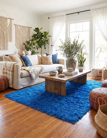 4' 7 x 6' 5 Hand Knotted Moroccan Wool Rug