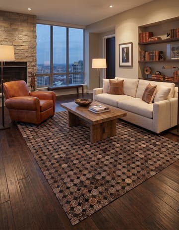 5' 2 x 7' 6 Cowhide Rug