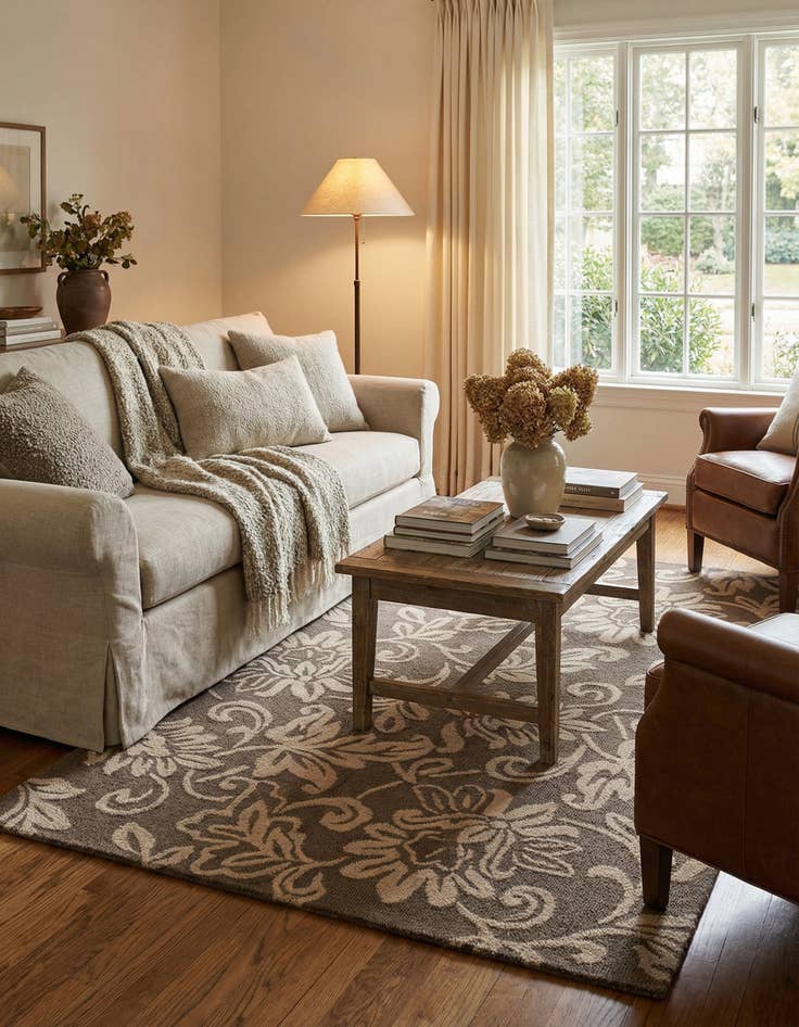 Detail image of 5' x 8' Agra Wool Rug