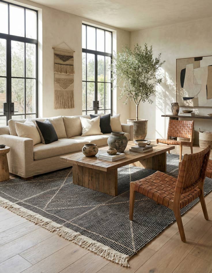 Detail image of 9' 5 x 14' 5 Hand Knotted Moroccan Wool Rug