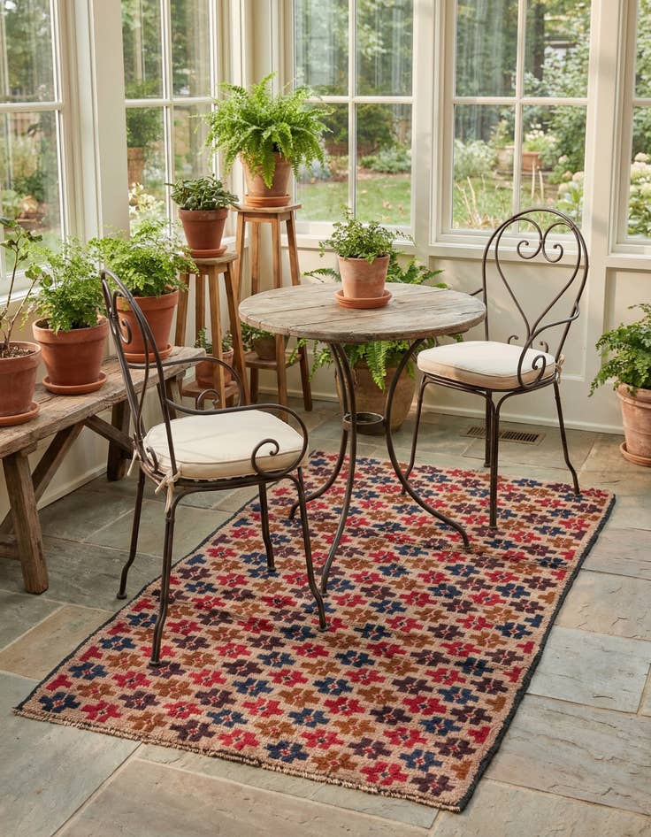 Detail image of 2' 10 x 4' 9 Hand Knotted Balouch Persian Wool Rug