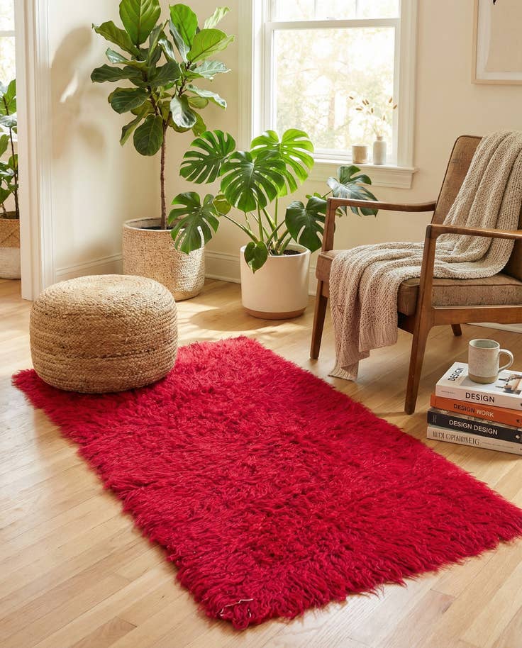 Detail image of 2' 3 x 4' 6 Hand Knotted Moroccan Wool Runner Rug
