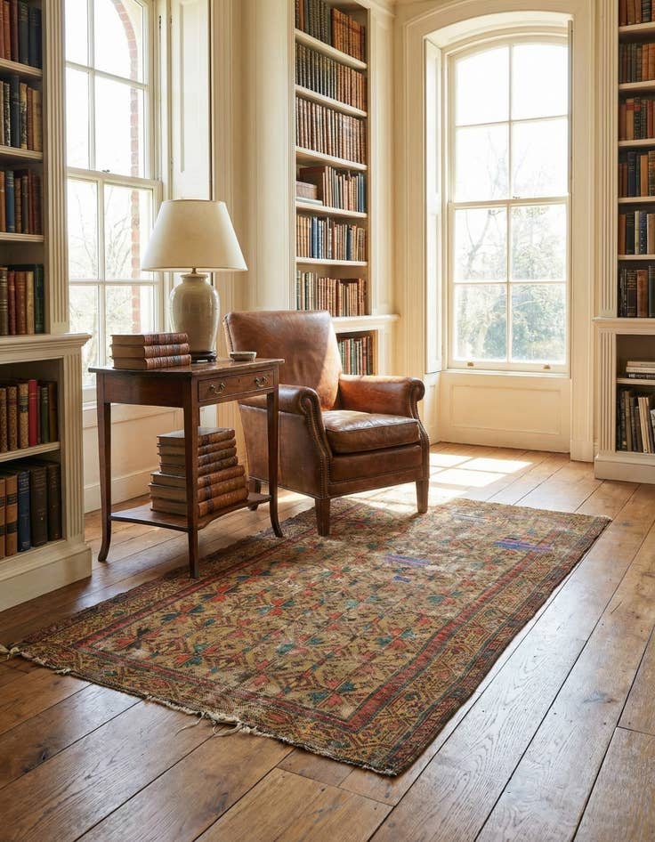 Detail image of  3' 4 x 6'  Hand Knotted Malayer Persian Wool Rug