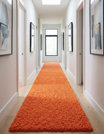 2' 7 x 19' 8 Solid Shag Runner Rug