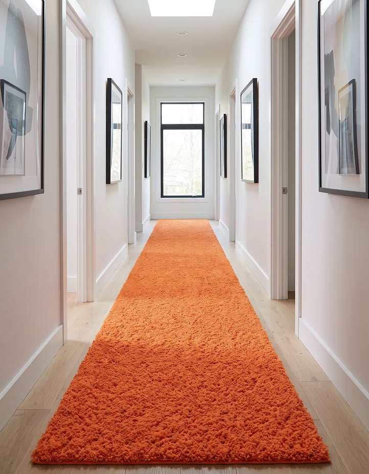 2' 7 x 19' 8 Solid Shag Runner Rug