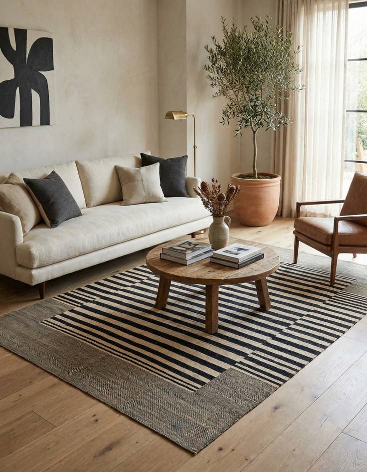 Detail image of 5' 8 x 7' 9  Hand Woven Kilim Modern Wool Rug