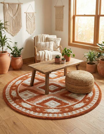 7' 10 x 7' 10 Boho Round Rug