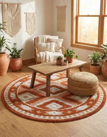 7' 10 x 7' 10 Boho Round Rug