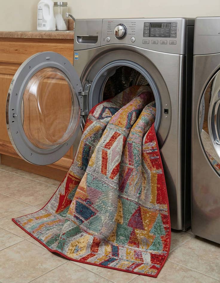 Detail image of 4' x 6'  Washable Modern Indoor / Outdoor Rug