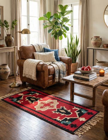 2' 3 x 4' 7 Hand Woven Kilim Fars Wool Rug