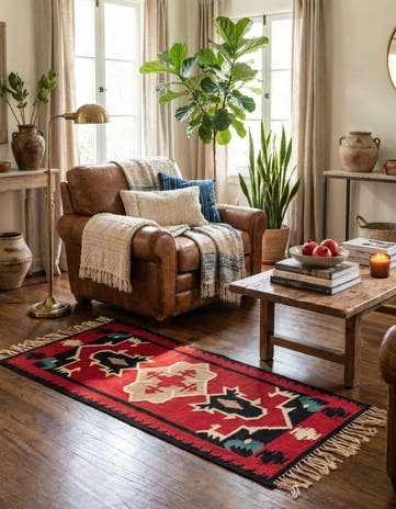 2' 3 x 4' 7 Hand Woven Kilim Fars Wool Rug