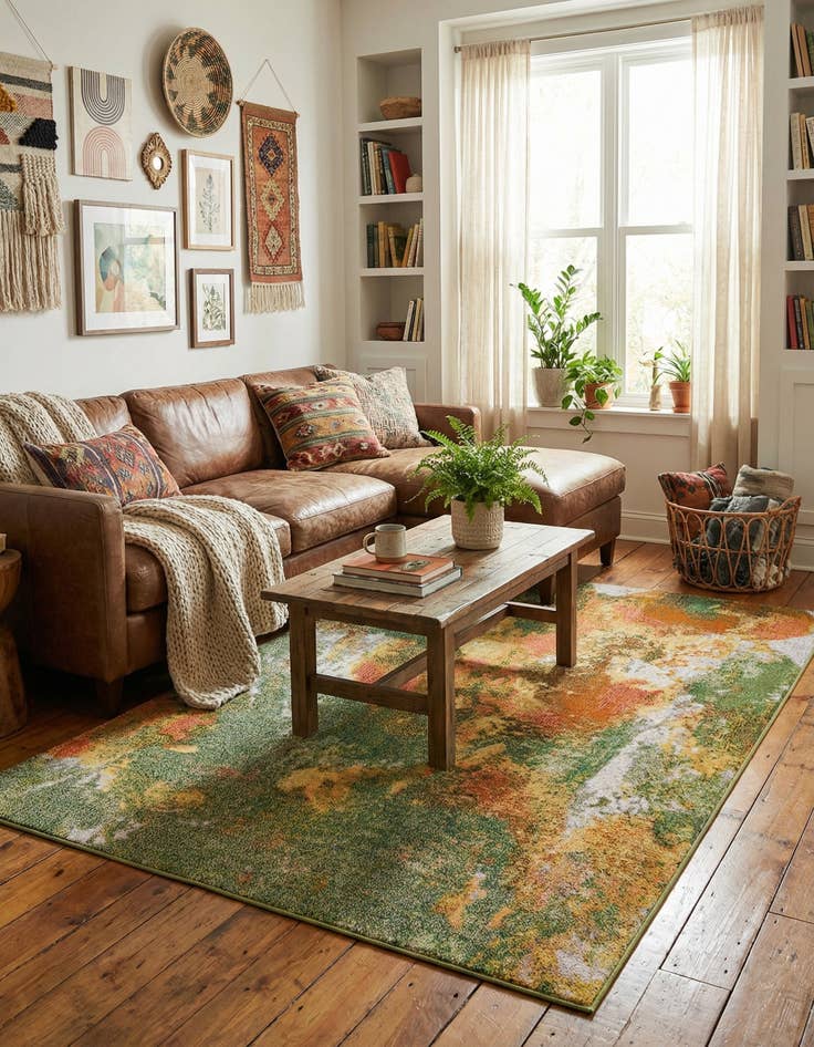 Detail image of 7' 10 x 11'  Washable Haerfest Rug