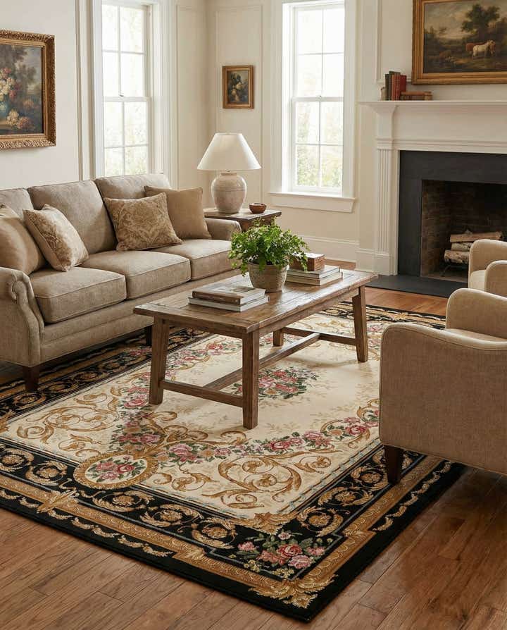 6' x 9' Easy-Clean Traditional Indoor / Outdoor Rug