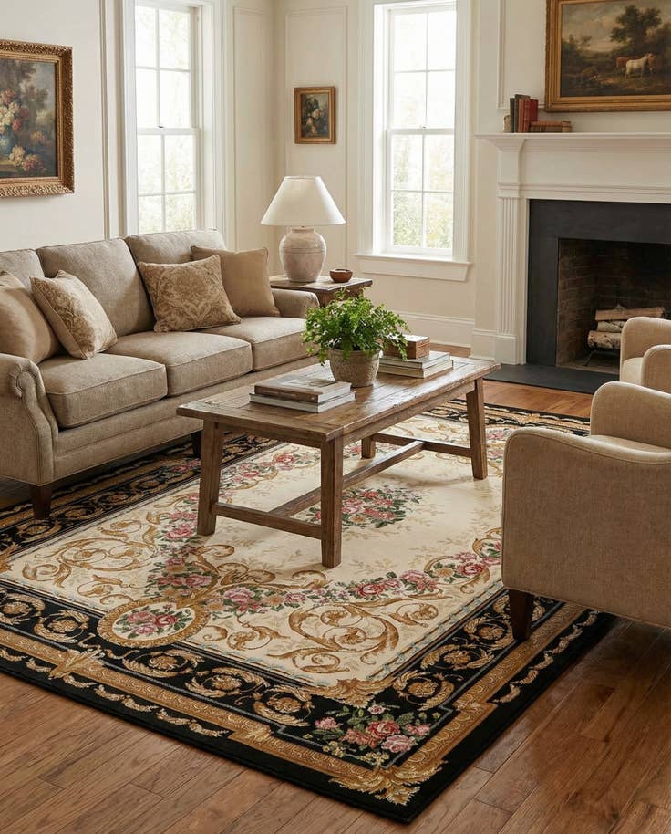 Detail image of 6' x 9' Easy-Clean Traditional Indoor / Outdoor Rug