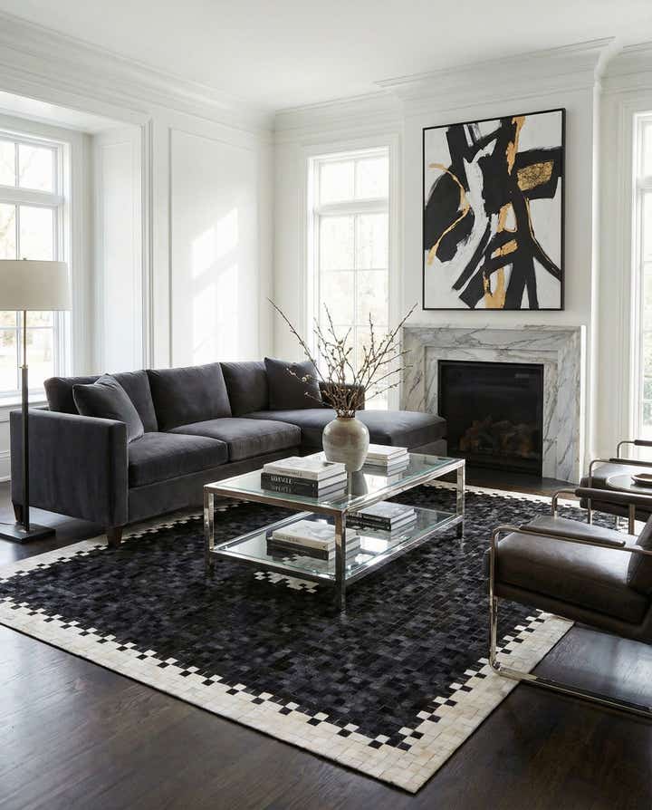 8' 2 x 10' Cowhide Stocks Rug