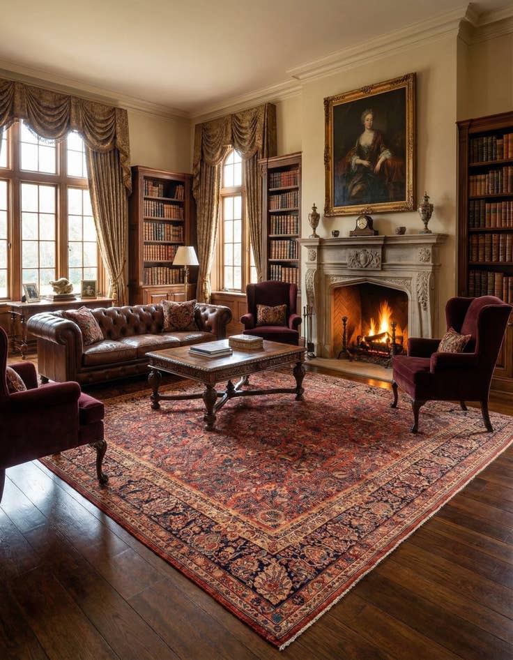 Detail image of  12' x 13' 7 Sarouk Wool Rug