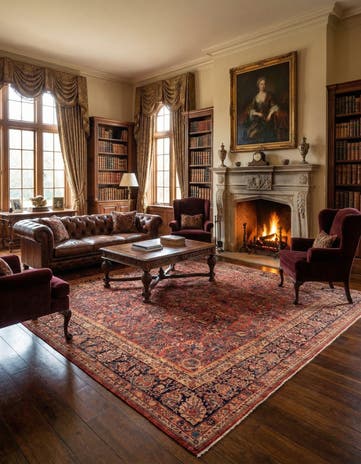 12' x 13' 7 Sarouk Wool Rug