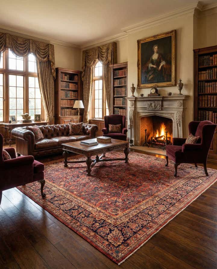 12' x 13' 7 Sarouk Wool Rug