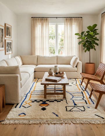 4' 10 x 7' 9 Hand Knotted Moroccan Wool Rug