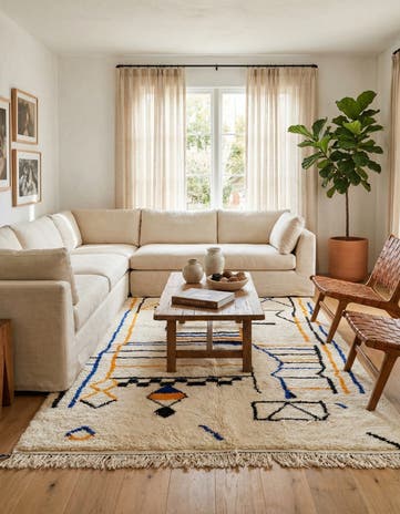 4' 10 x 7' 9 Hand Knotted Moroccan Wool Rug