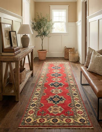 2' 9 x 9' 8 Hand Knotted Kazak Runner Rug